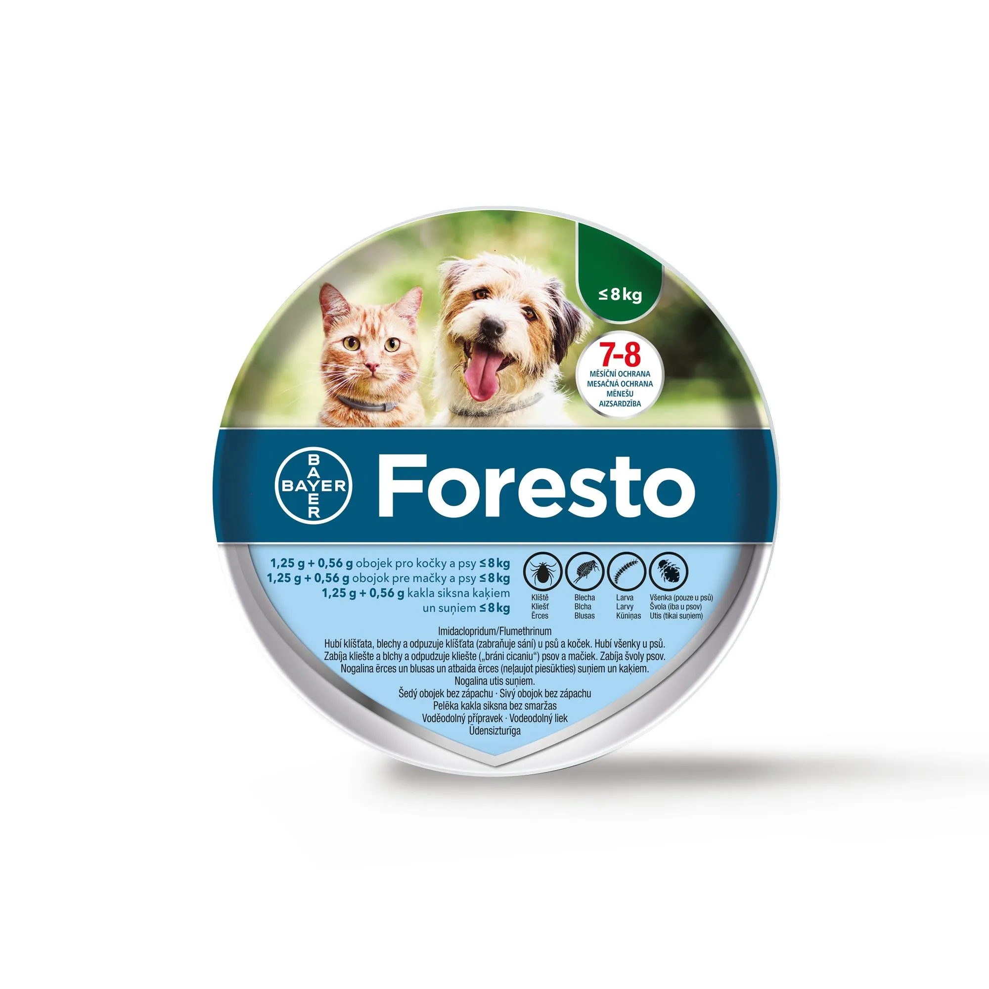 Foresto 1,25 g + 0,56 g obojek pro kočky a psy do 8 kg 38 cm 1 ks