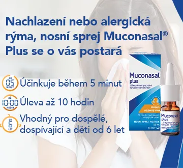 Nachlazení nebo alergická rýma, nosní sprej Muconasal Plus se o vás postará
