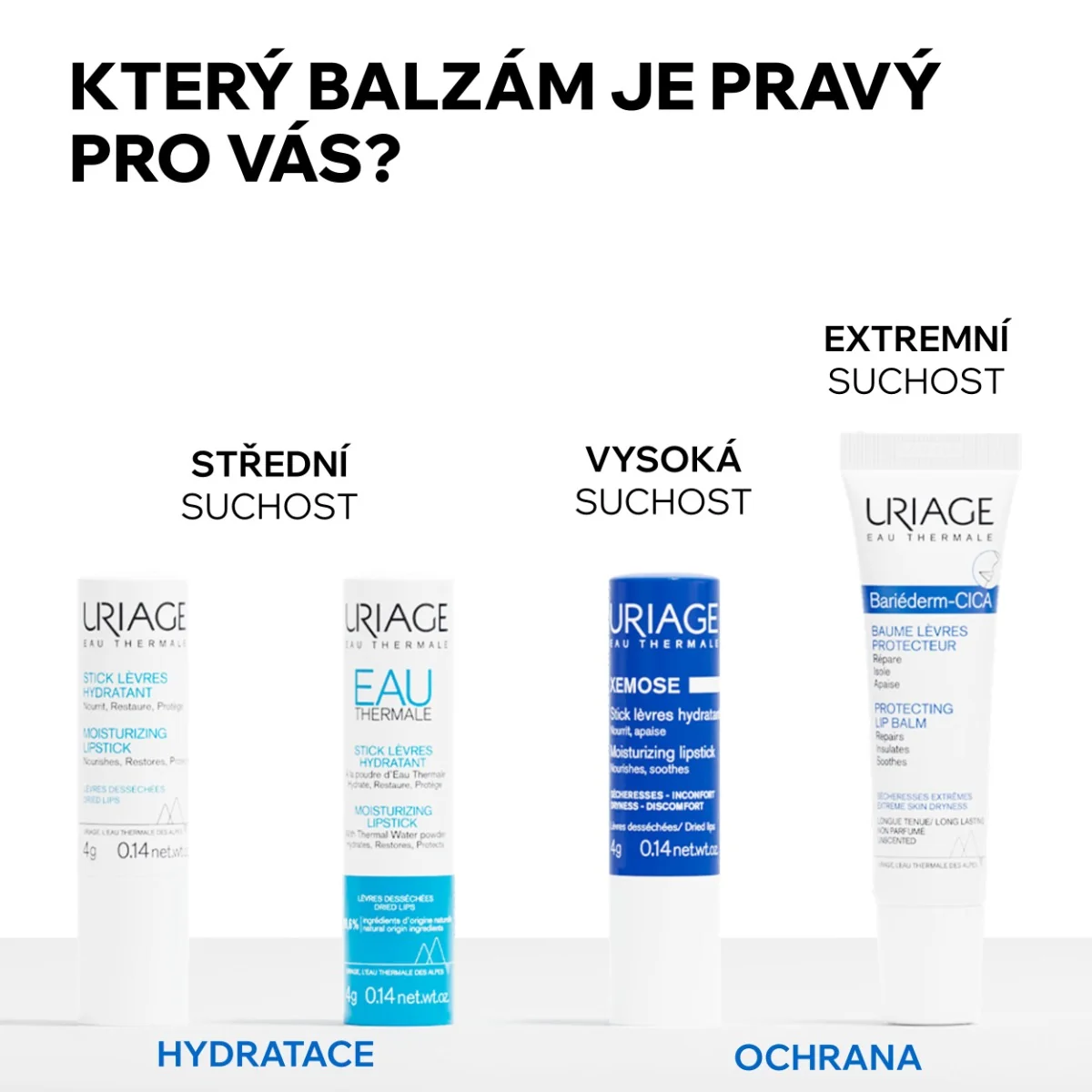 Uriage XÉMOSE C8+ Hydratační tyčinka na rty 4 g
