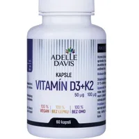 Adelle Davis Vitamín D3 50 mcg + K2 100 mcg