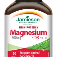Jamieson Hořčík 500 mg s vitaminem D3 500 IU