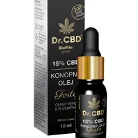 Dr.CBD 15% konopný olej Forte černý pepř a rozmarýn