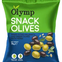 Olymp Mix Kalamata tmavé a zelené olivy bez pecky s bylinkami
