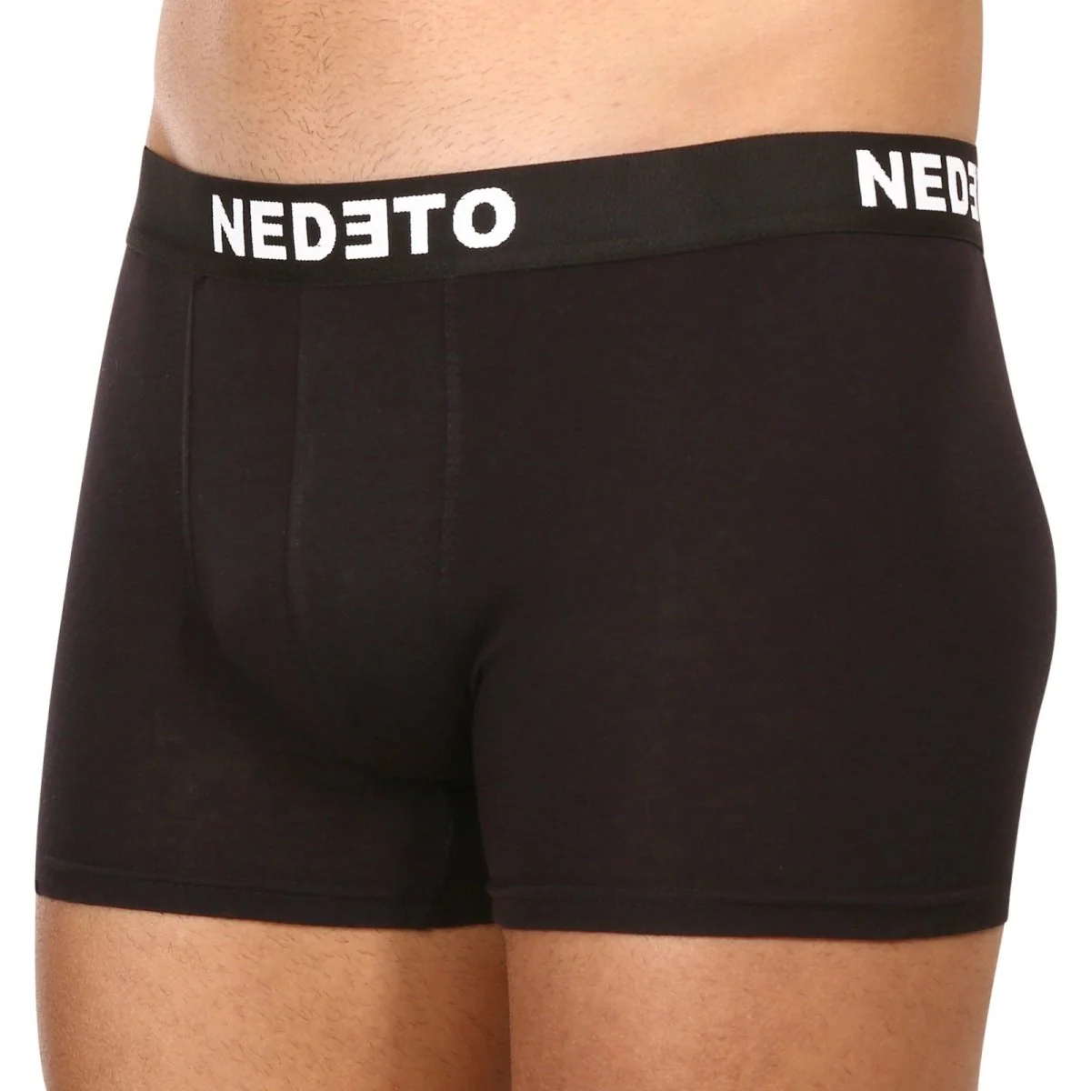 Nedeto 7PACK pánské boxerky černé (7NB001-brand) 3XL 