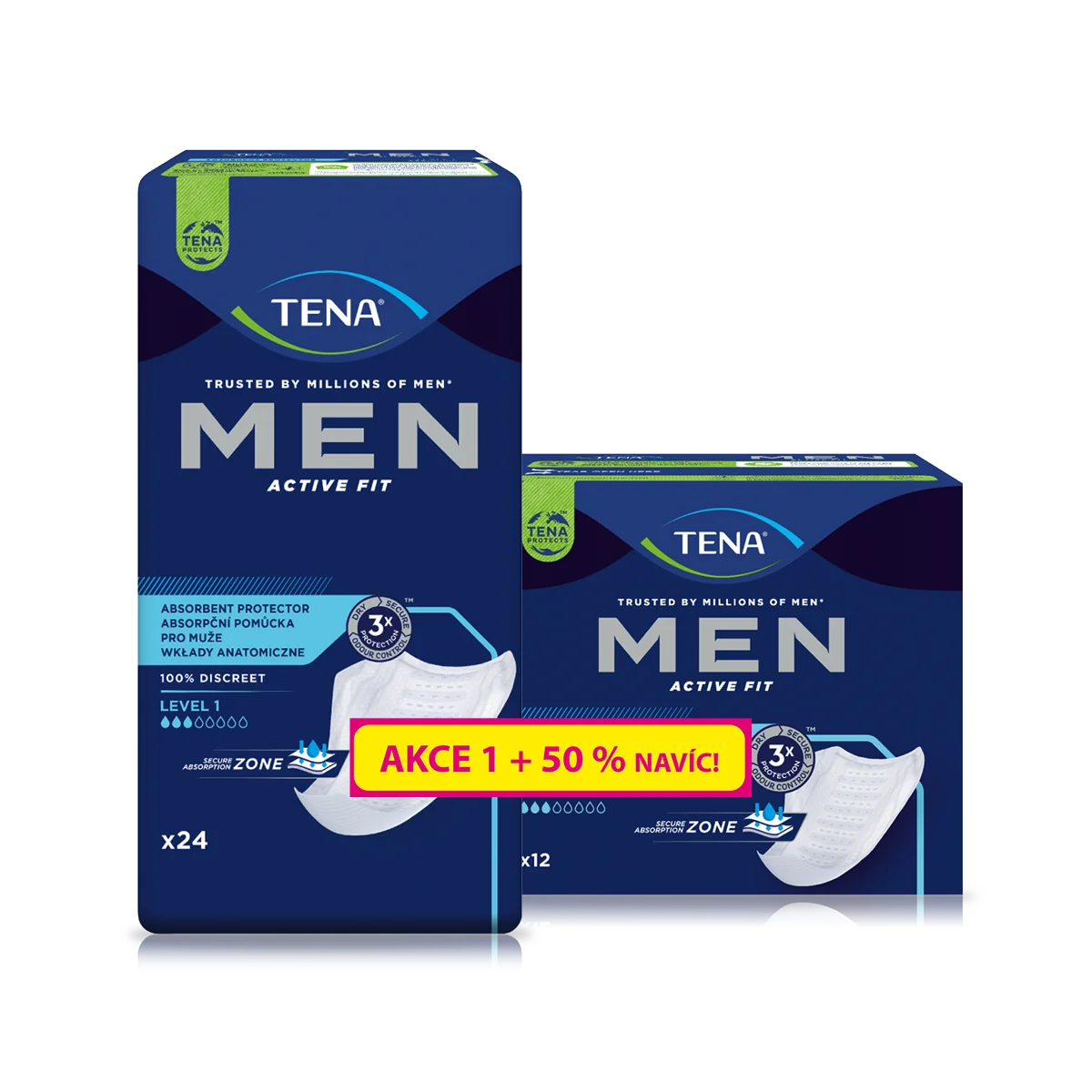 Tena Men Level 1 + 50 % navíc inkontinenční vložky pro muže 36 ks