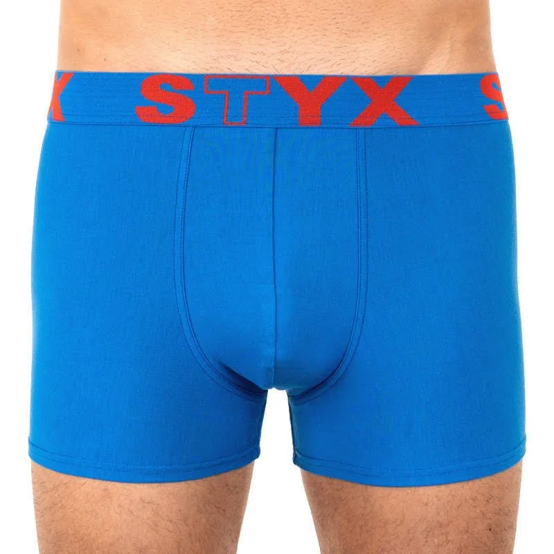 Styx Pánské boxerky sportovní guma nadrozměr modré (R967) 5XL 