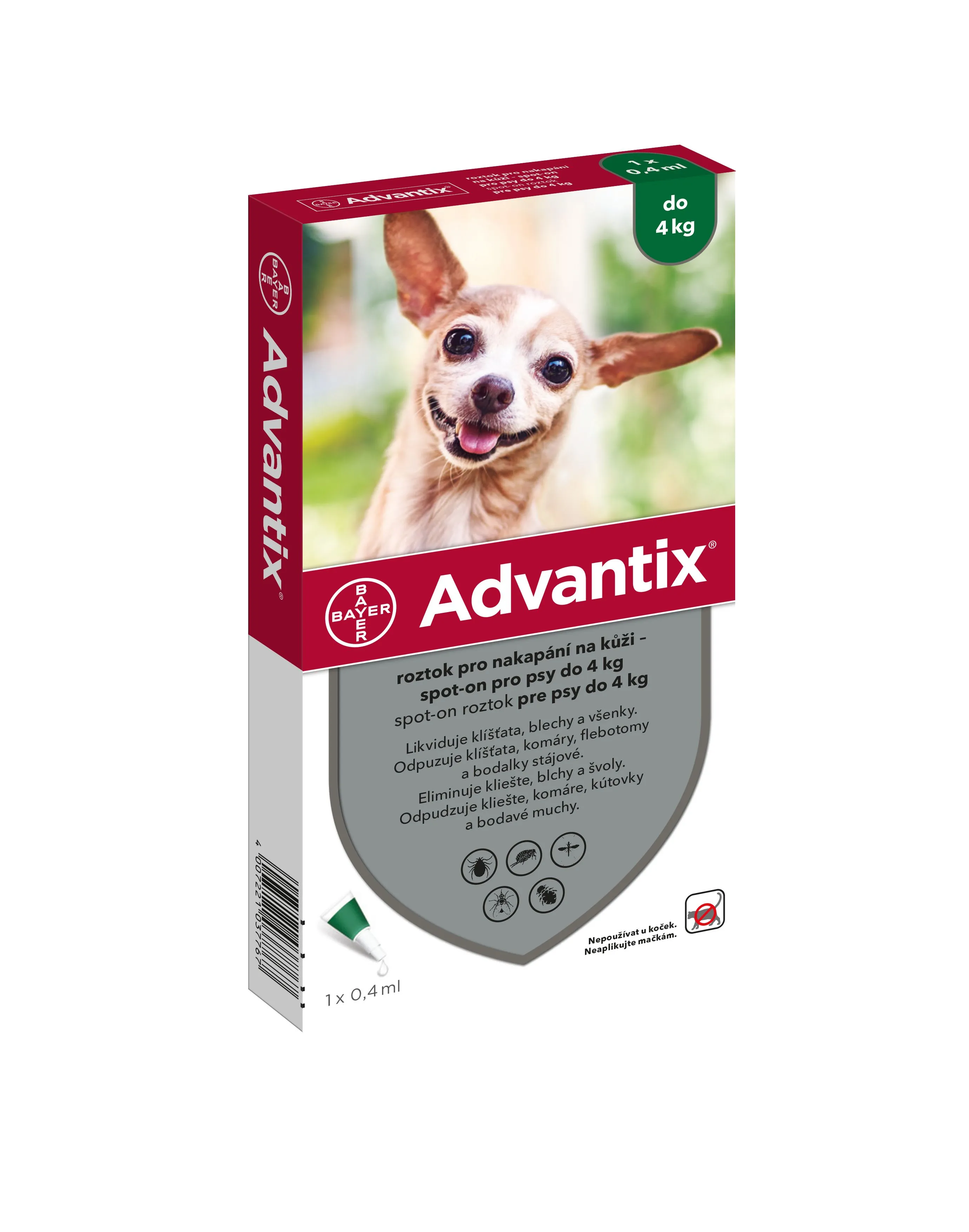 Advantix pro psy do 4 kg spot-on 1x0,4 ml