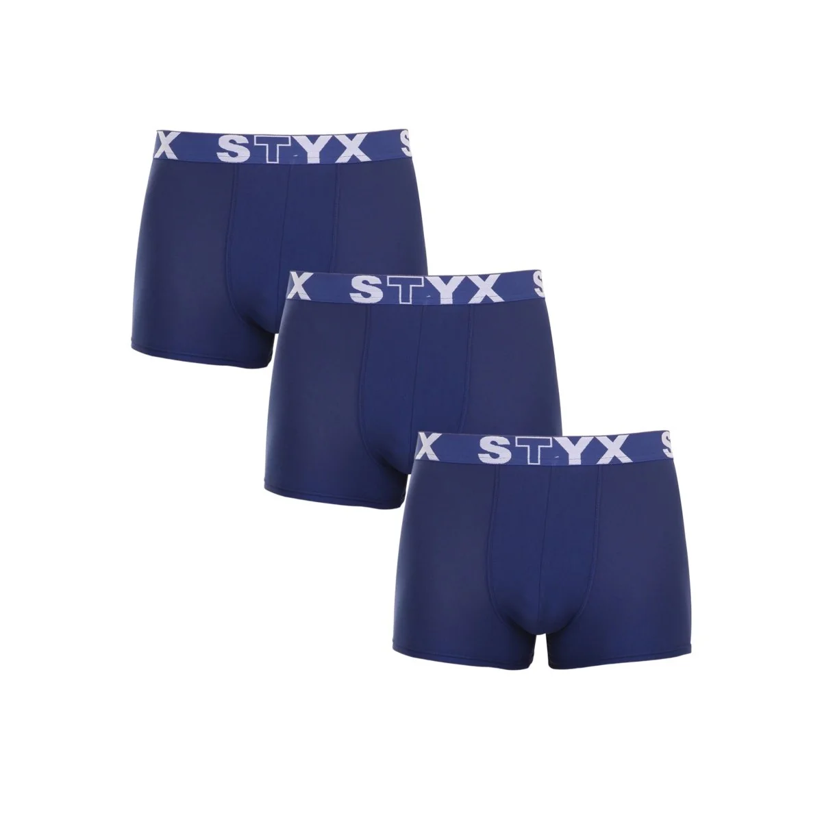 Styx 3PACK pánské boxerky sportovní guma tmavě modré (3G968) L 