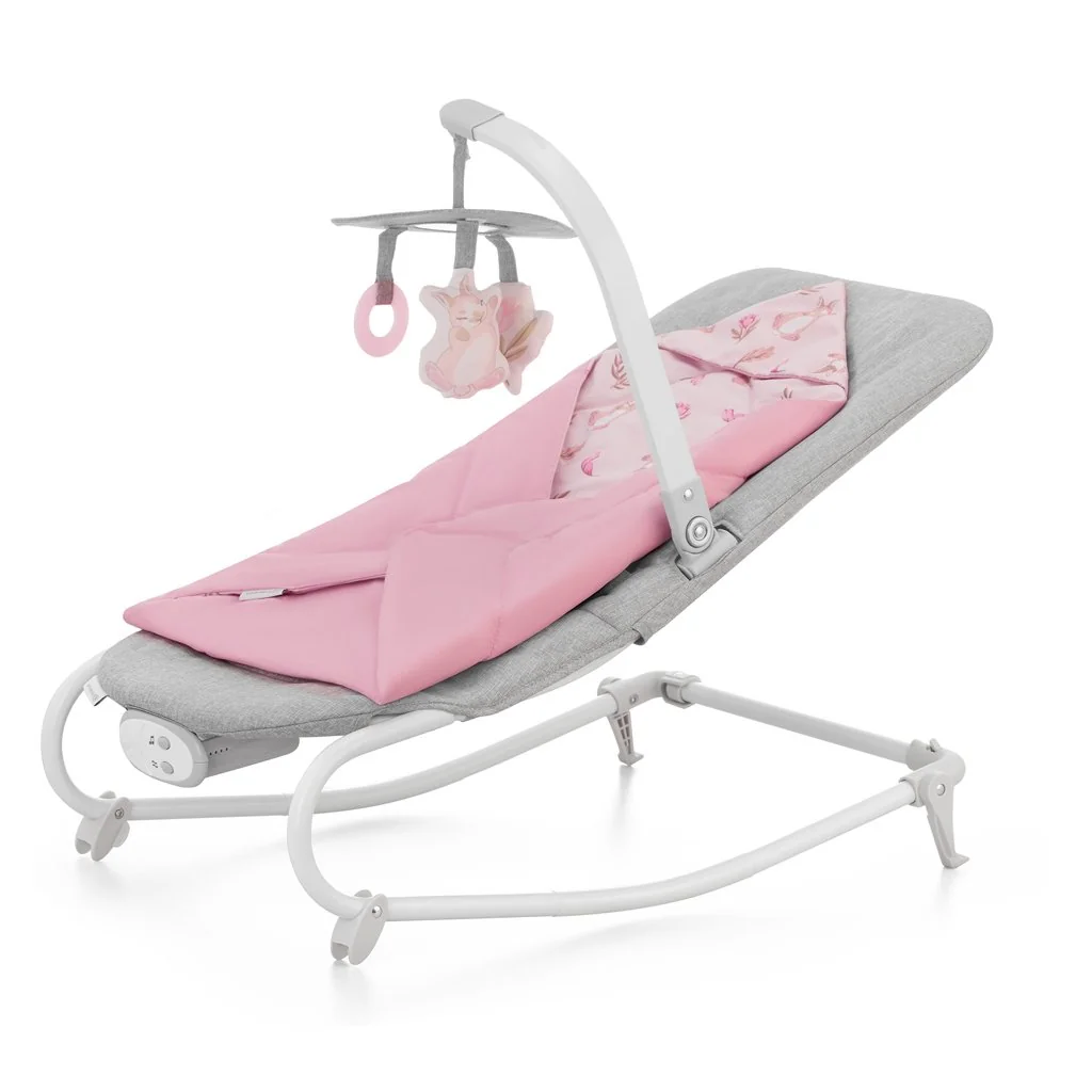 Kinderkraft Houpátko vibrující s melodií Felio 2 Peony Rose 0m+, do 9 kg 