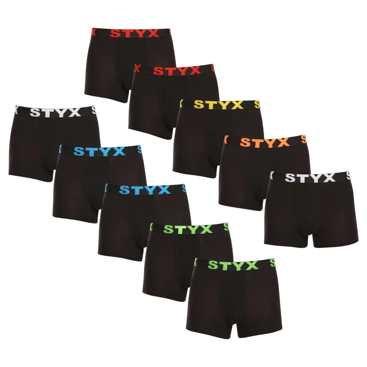 Styx 10PACK pánské boxerky sportovní guma černé (10G9601) XL 