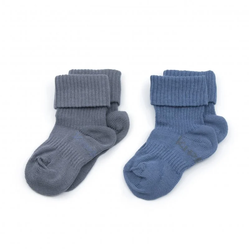 KipKep dětské ponožky Stay-on-Socks 6-12m 2páry Denim Blue