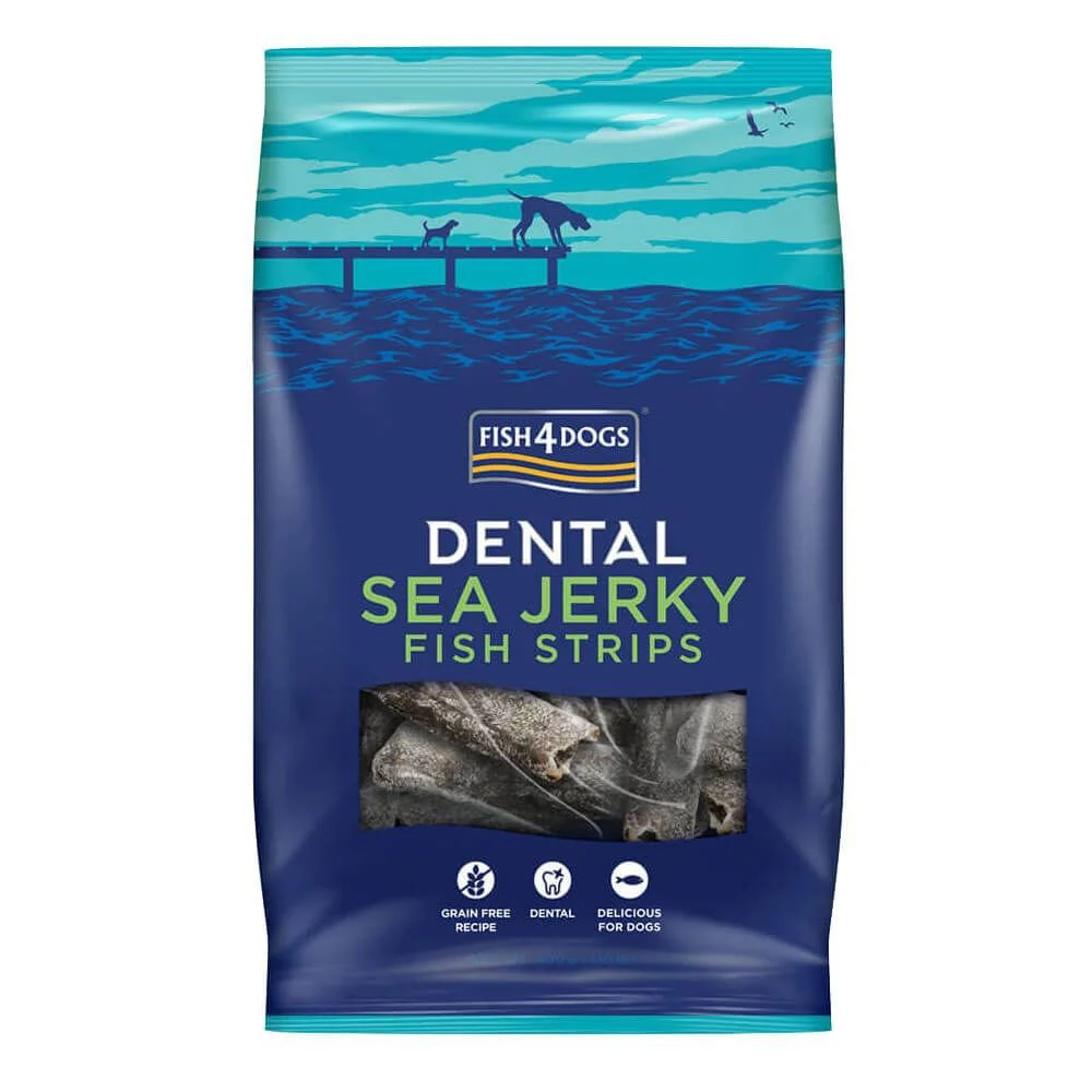 Fish4Dogs Pamlsky pro psy  DENTAL SEA mořská ryba - proužky  500 g