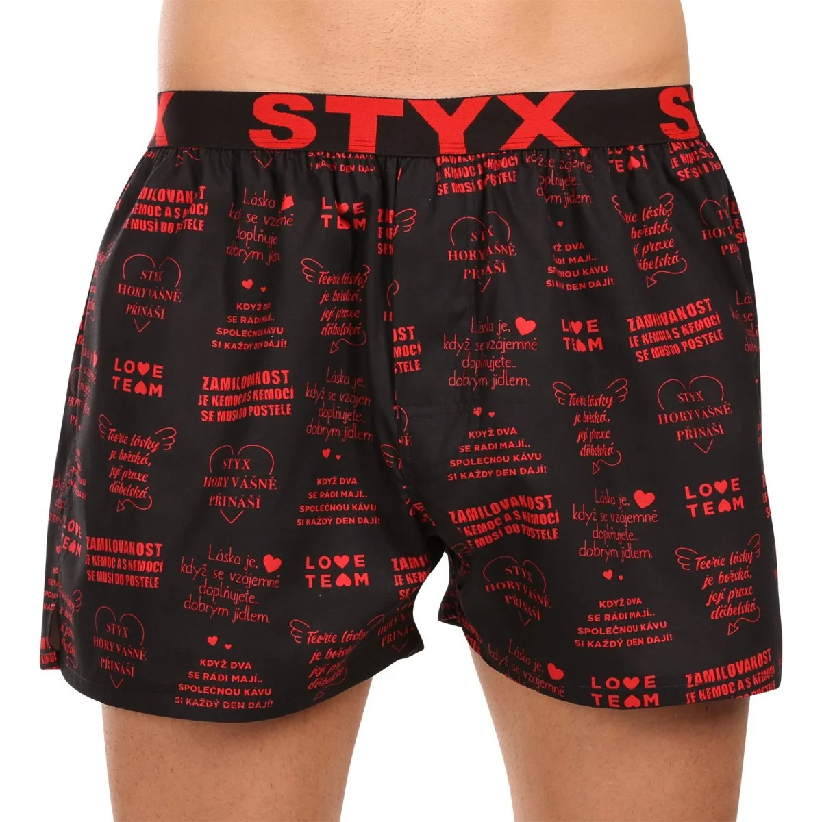 Styx Pánské trenky art sportovní guma Valentýn texty (B1757) XL 