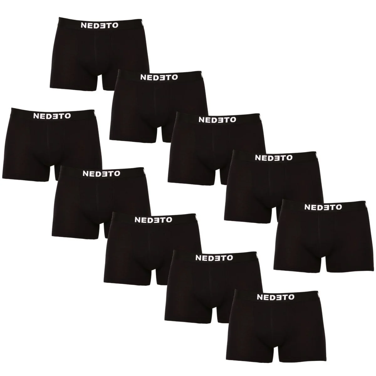 Nedeto 10PACK pánské boxerky černé (10NB001b) 5XL 