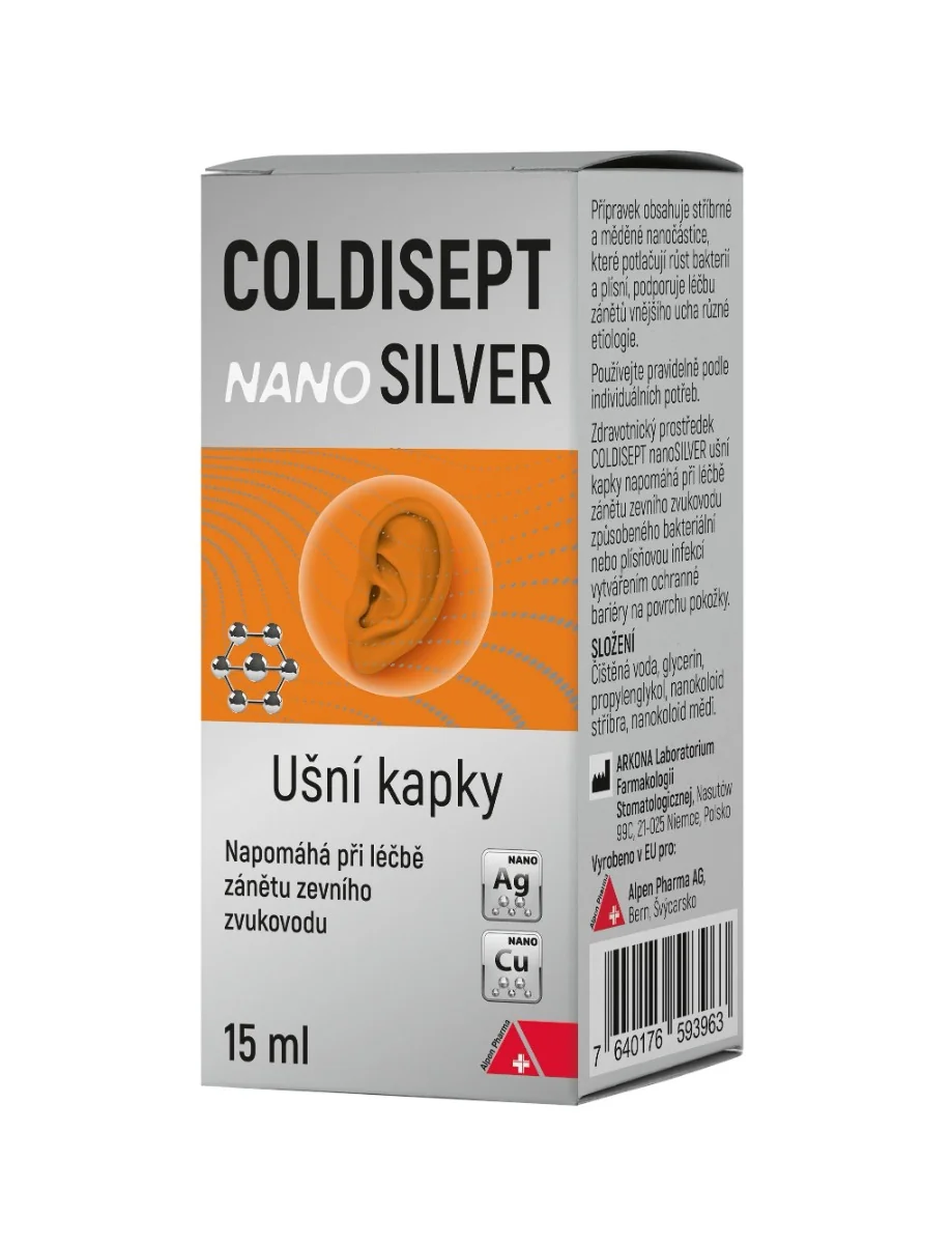 Coldisept nanoSilver ušní kapky 15 ml