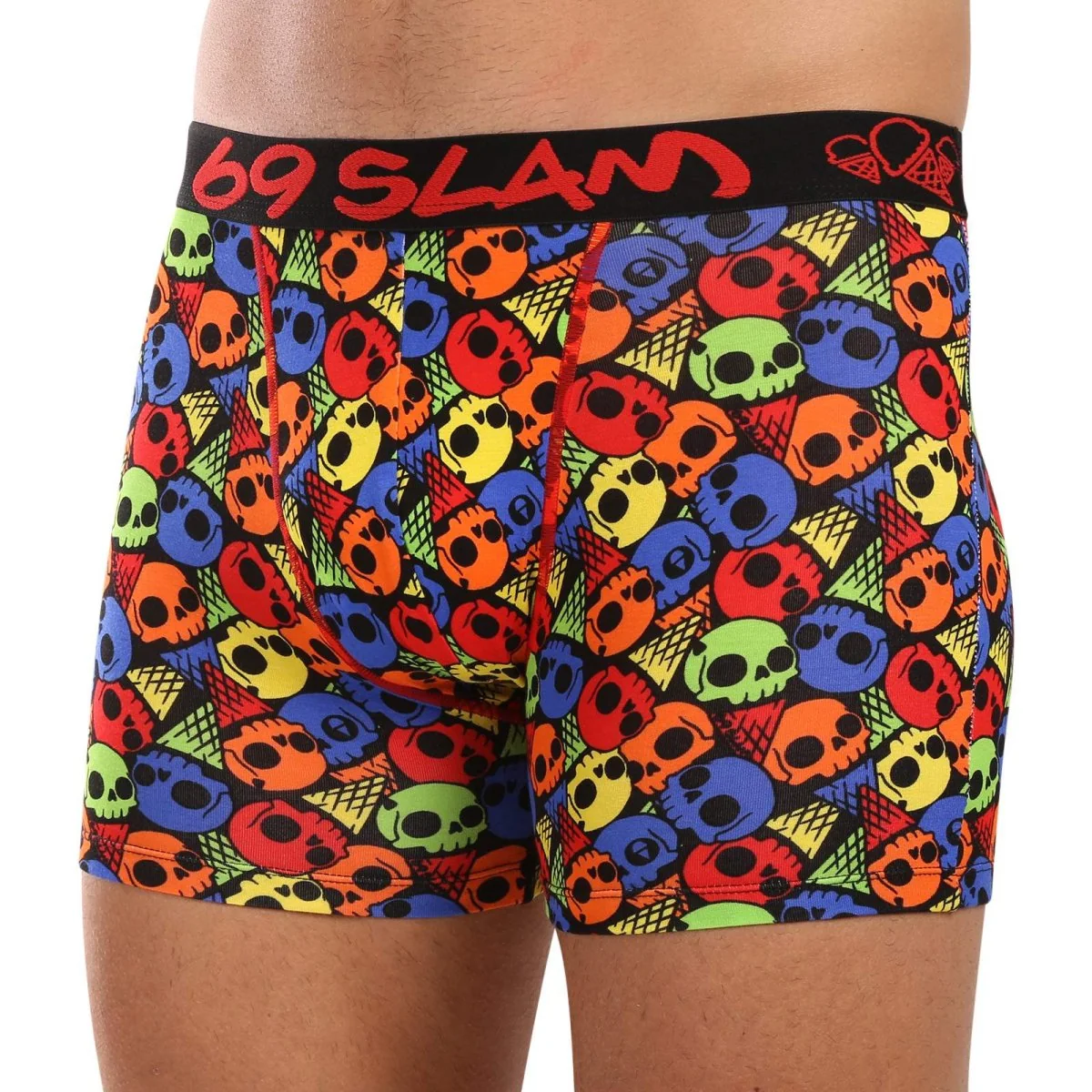 69SLAM Pánské boxerky fit bamboo SKULL CONE (MPBSKC-BB) L 