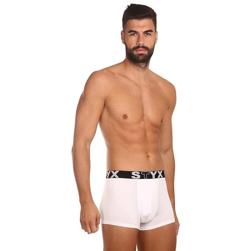 Styx 3PACK pánské boxerky sportovní guma bílé (3G1061) M 