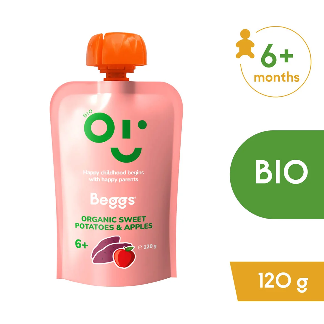 Beggs BIO Kapsička batáty a jablka 6m+ 120 g