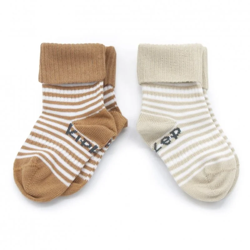 KipKep dětské ponožky Stay-on-Socks 6-12m 2páry Camel & Sand