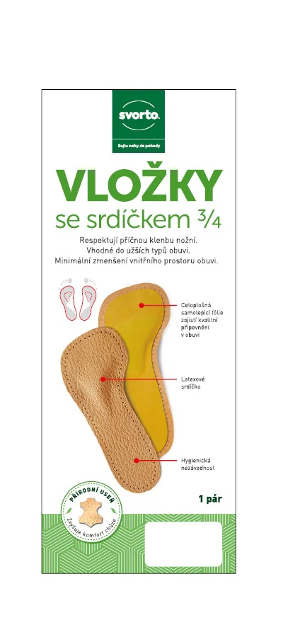 Svorto 004 Vložky se srdíčkem 3/4 vel. 41–42 1 pár