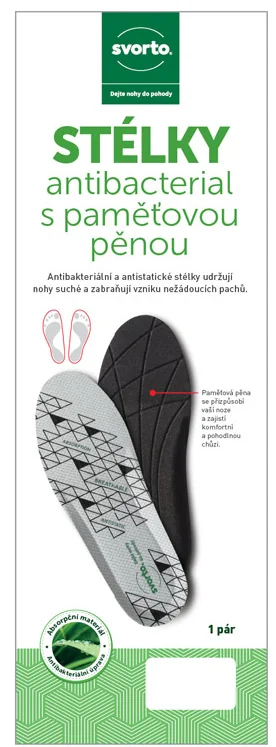 Svorto 057 Stélky antibacterial s paměťovou pěnou vel. 39–40 1 pár