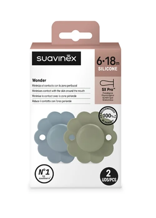 Suavinex Wonder Dudlík 6-18m 2 ks spring+hedge