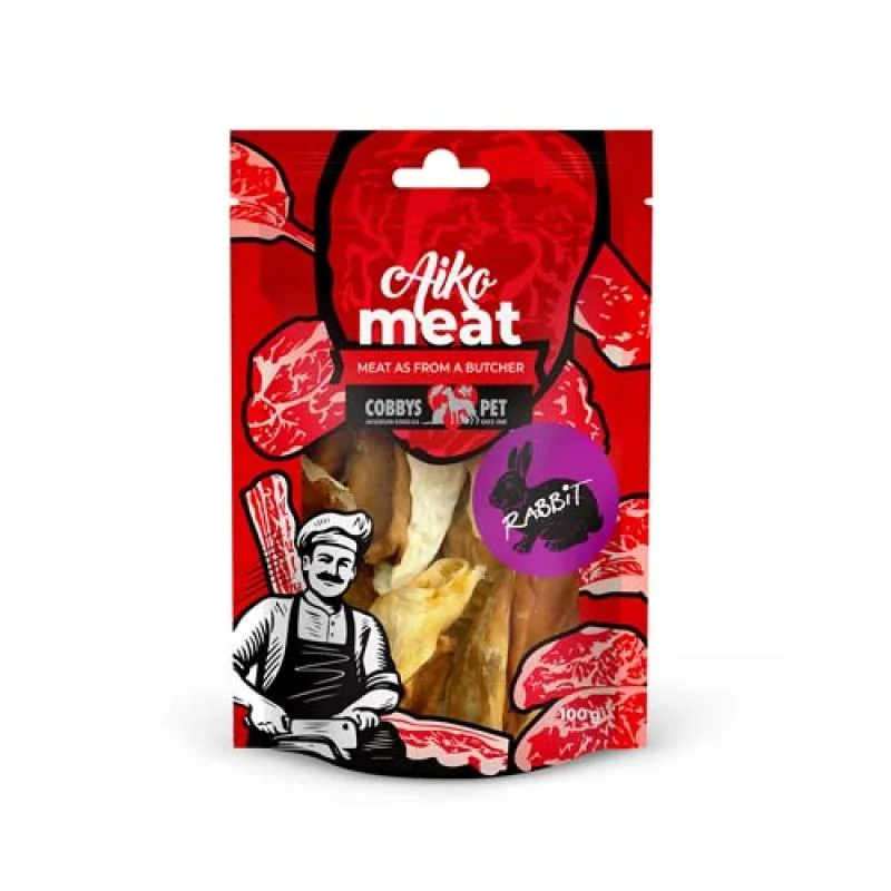 Cobbyspet AIKO Meat sušené králičí ucho plněné kuřecím masem 100g