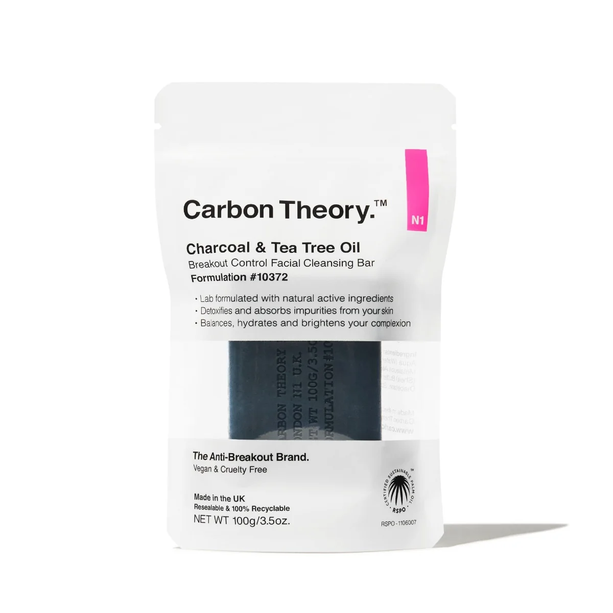 Carbon Theory Charcoal Facial Cleansing Bar čisticí mýdlo 100 g