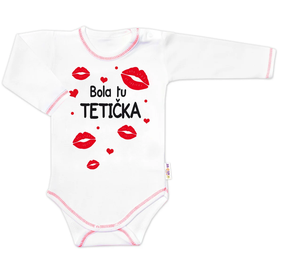 Baby Nellys Body dlouhý rukáv s vtipným textem  Bola tu TETIČKA