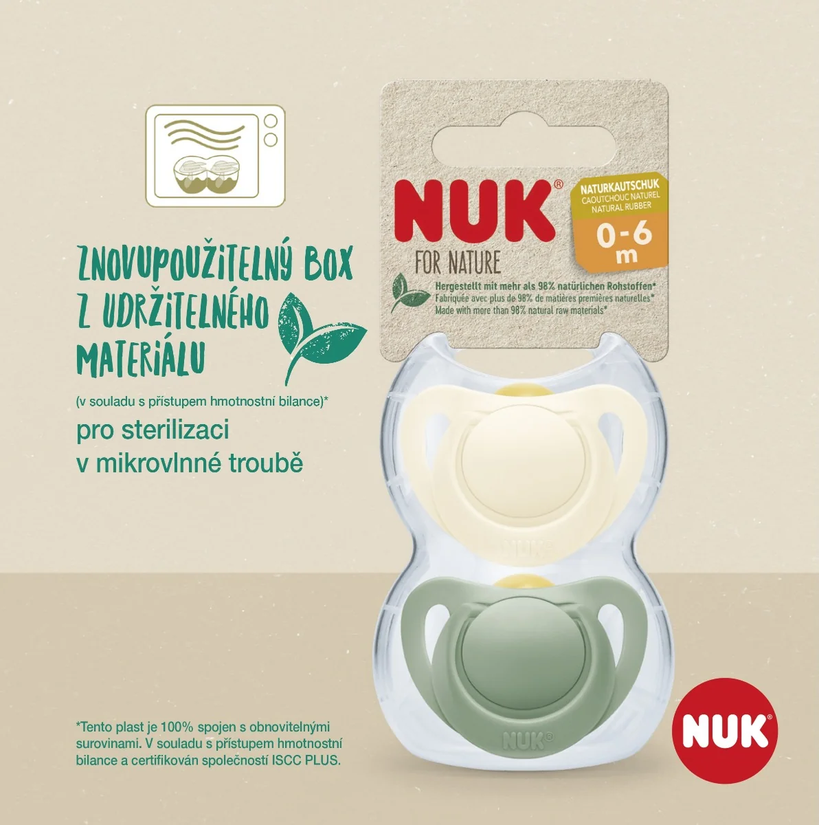 NUK For Nature Dudlík latex 0-6m box 2 ks