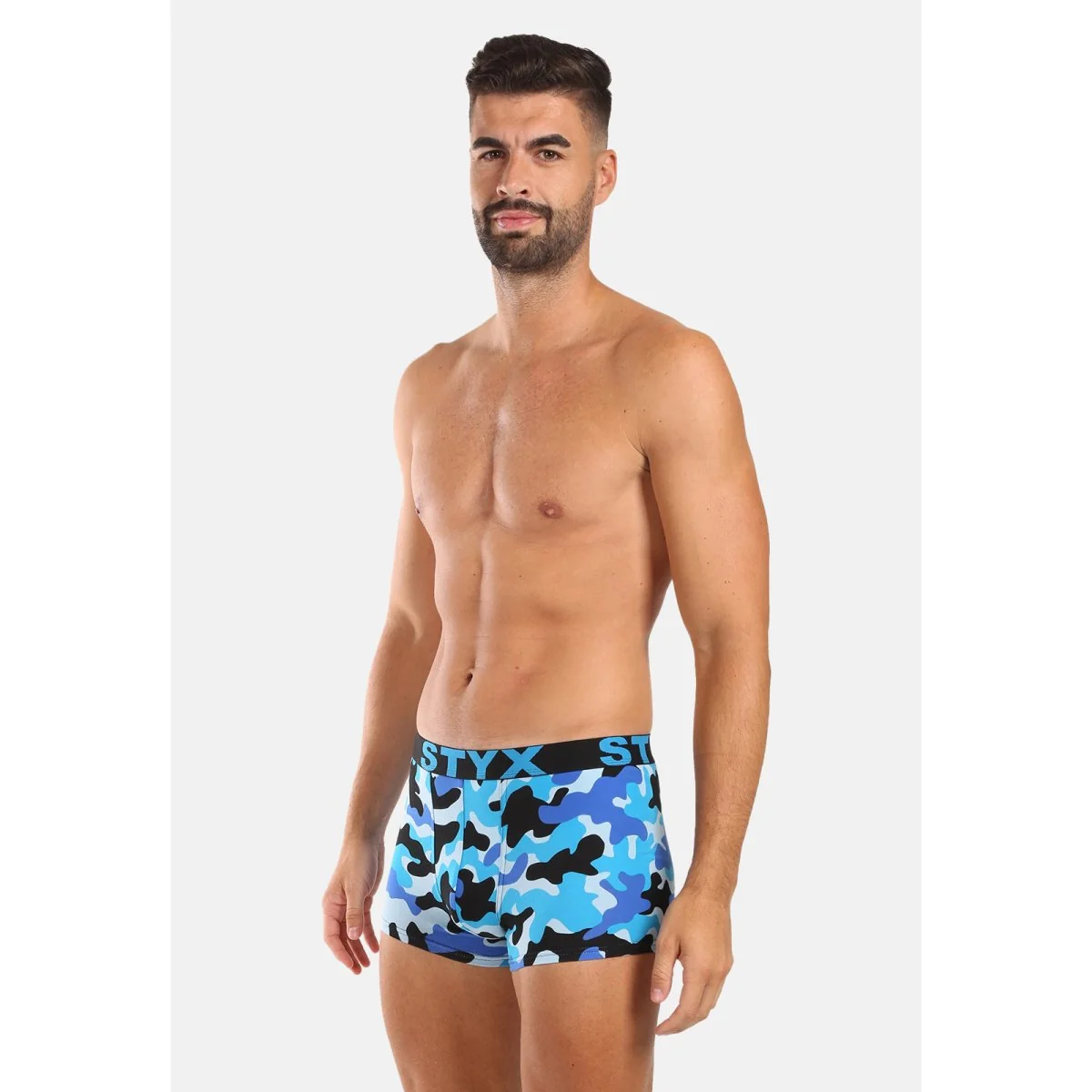 Styx Pánské boxerky art sportovní guma maskáč modrý (G1850) XXL 