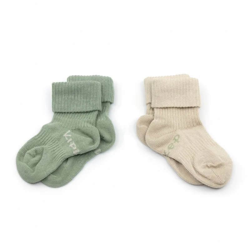 KipKep dětské ponožky Stay-on-Socks 0-6m 2páry Calming Green