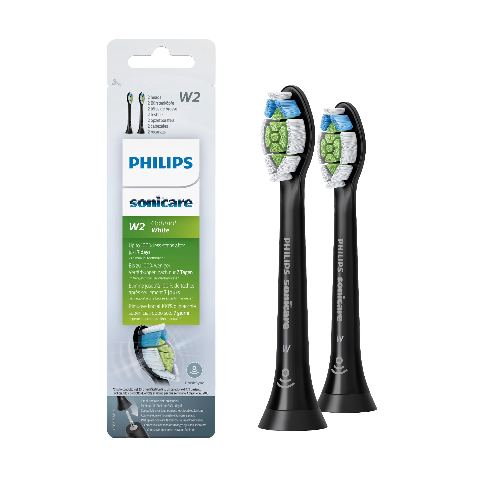 Philips Sonicare Optimal White Standard HX6062/13 černé náhradní hlavice 2 ks