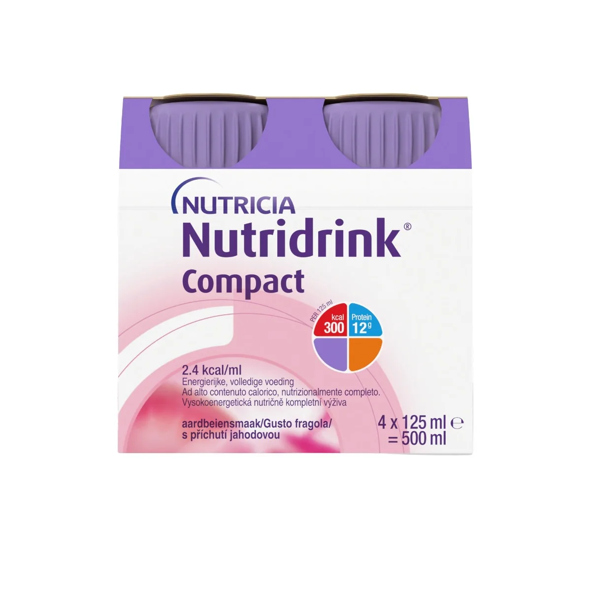 Nutridrink Compact s příchutí jahodovou 4x125 ml