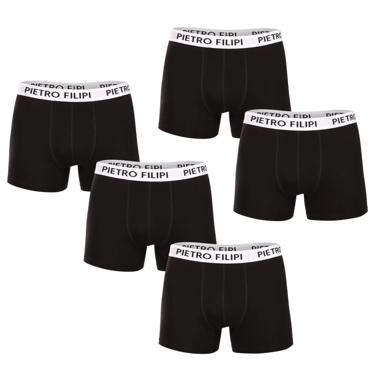 Pietro Filipi 5PACK pánské boxerky černé (5BCL003) XL