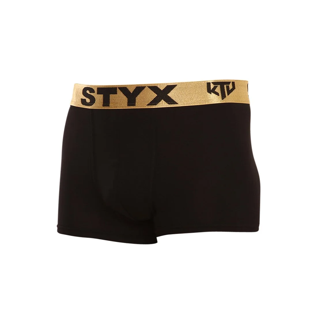 Styx Pánské boxerky / KTV sportovní guma černé - zlatá guma (GTZ960) XXL 