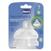 Chicco Natural Feeling Dudlík na láhev silikonový nastavitelný průtok