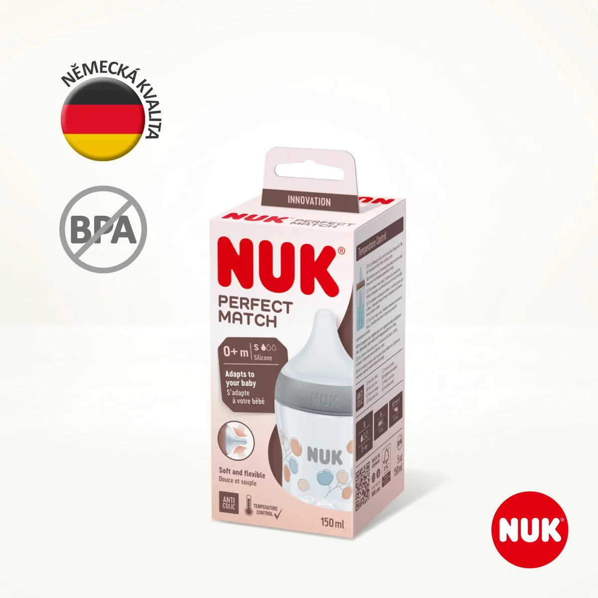 NUK Perfect Match Láhev mix barev 0m+ 150 ml 1 ks