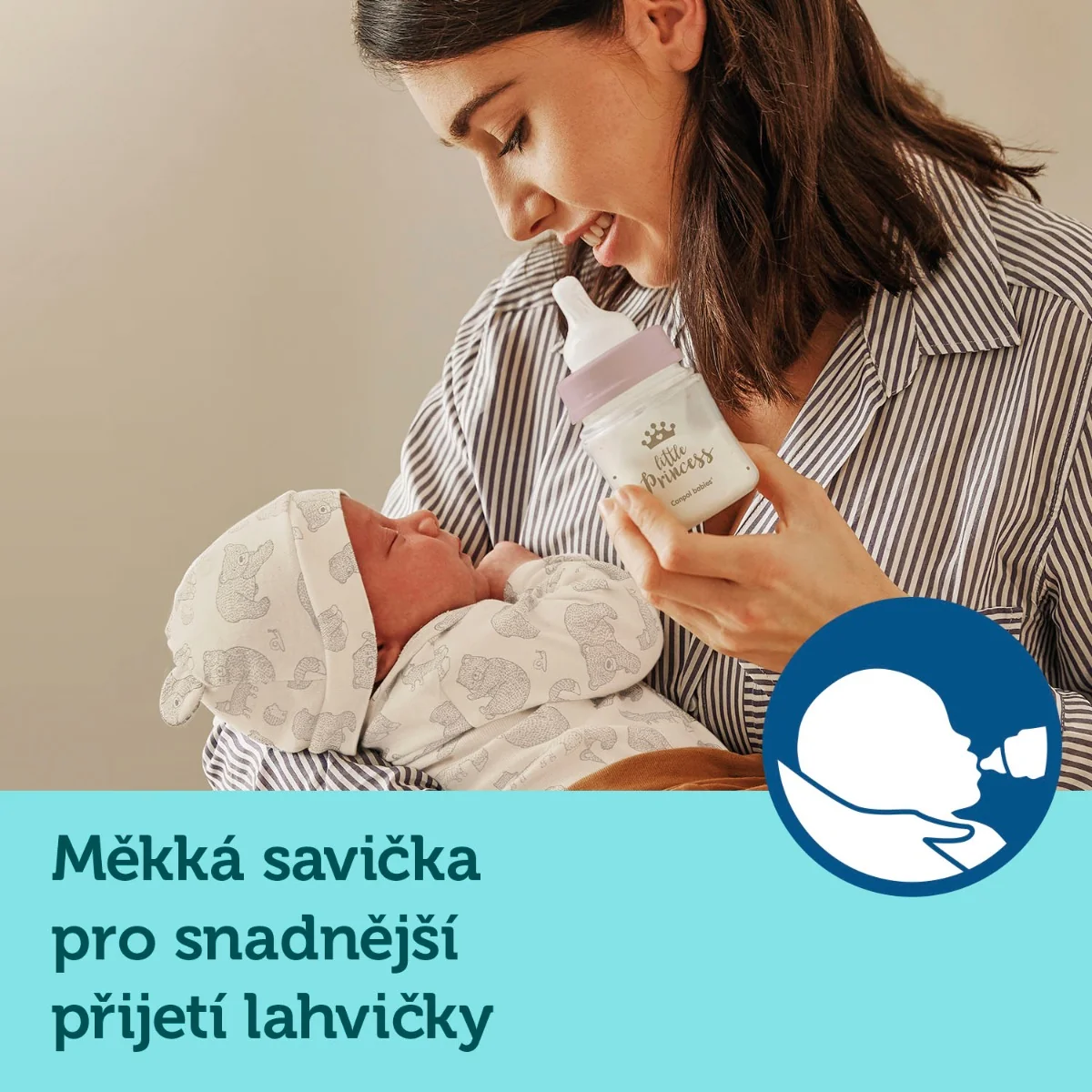 Canpol babies Lahev se širokým hrdlem 3m+ 240 ml modrá