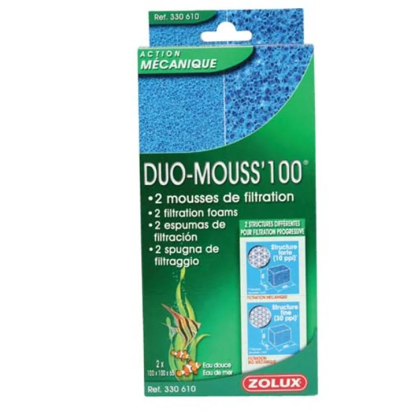 Zolux DUO-MOUSS 100 filtrační molitan 100x100x65mm 2ks 