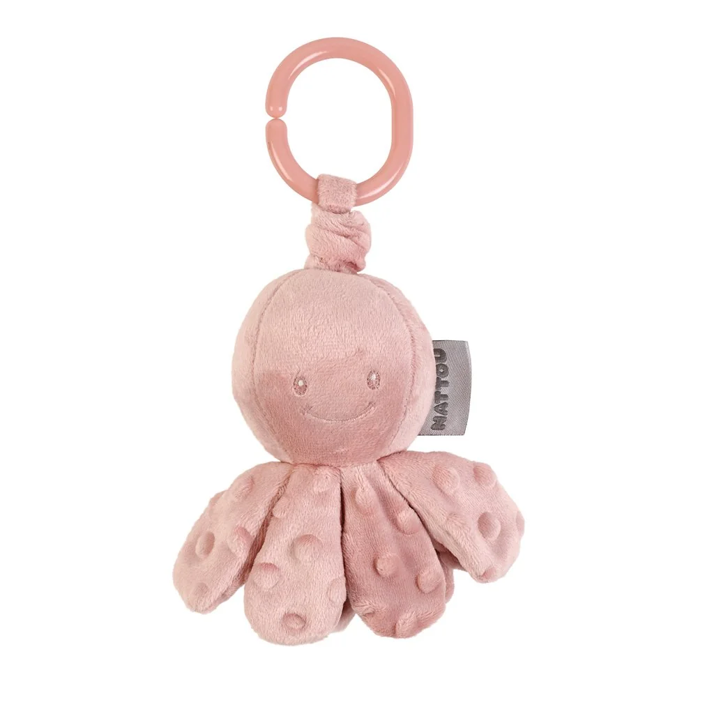 Nattou Chobotnička vibrační na C kroužku dusty pink 20 cm Lapidou