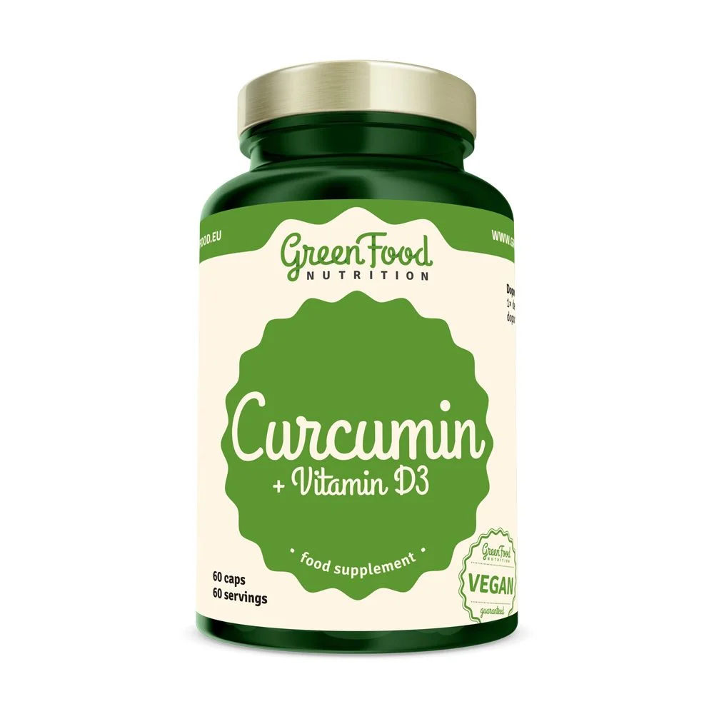 GreenFood Nutrition Curcumin + Vitamin D3 60 kapslí