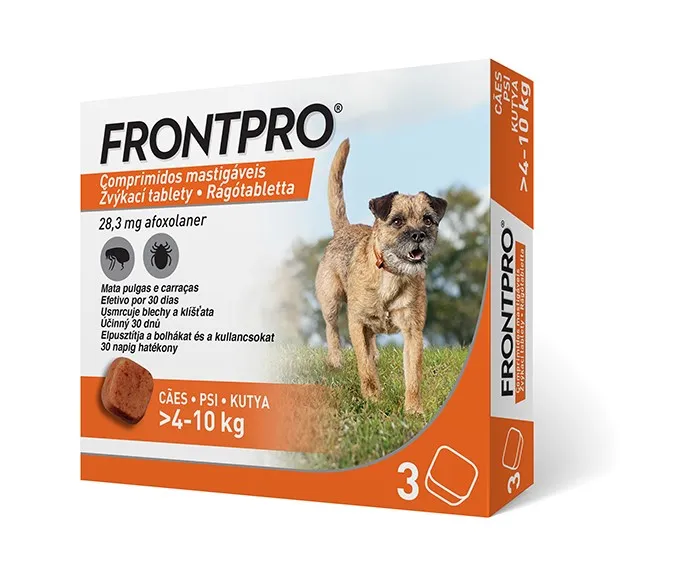 FRONTPRO Žvýkací tablety pro psy 4-10 kg 28,3 mg 3 tablety