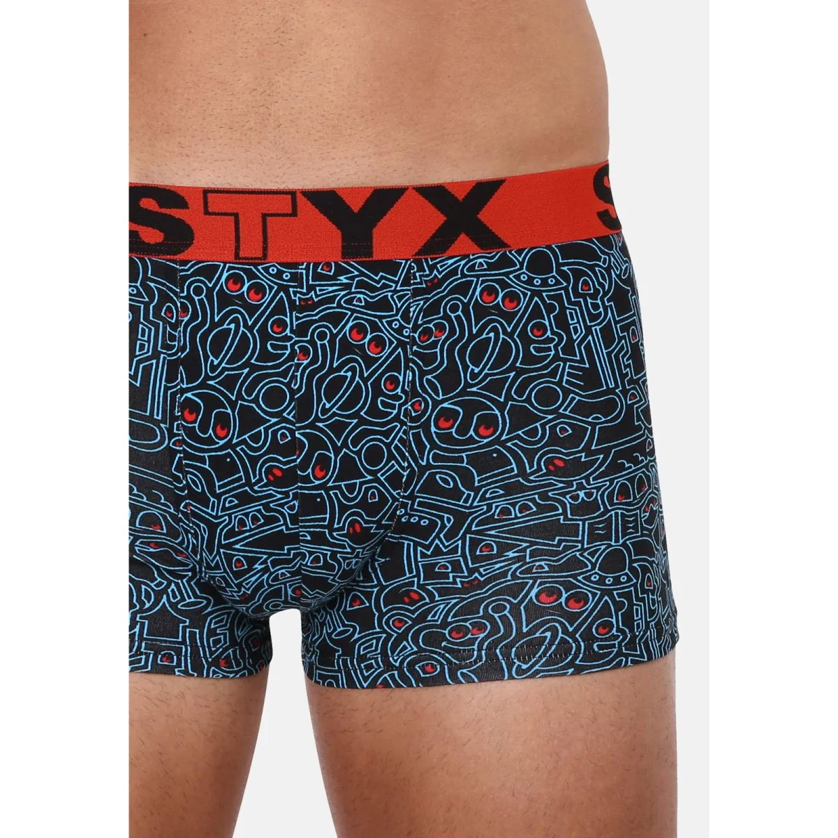 Styx Pánské boxerky art sportovní guma nadrozměr doodle (R1256) 3XL 