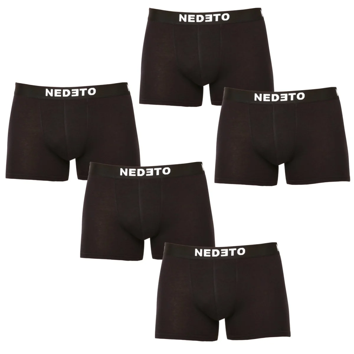 Nedeto 5PACK pánské boxerky černé (5NB001b) M