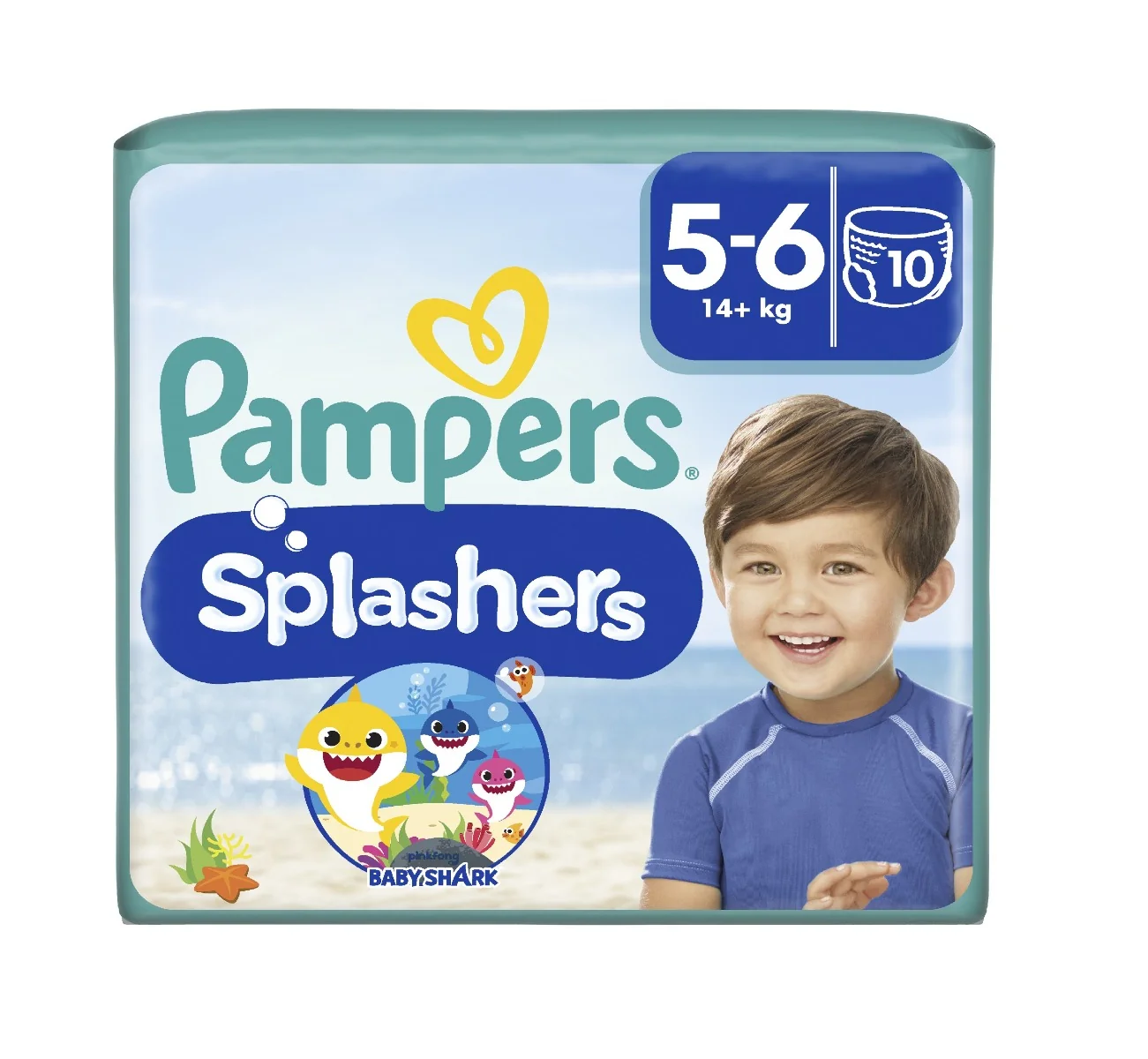 Pampers Splashers vel. 5–6 14 kg+ kalhotkové plenky 10 ks