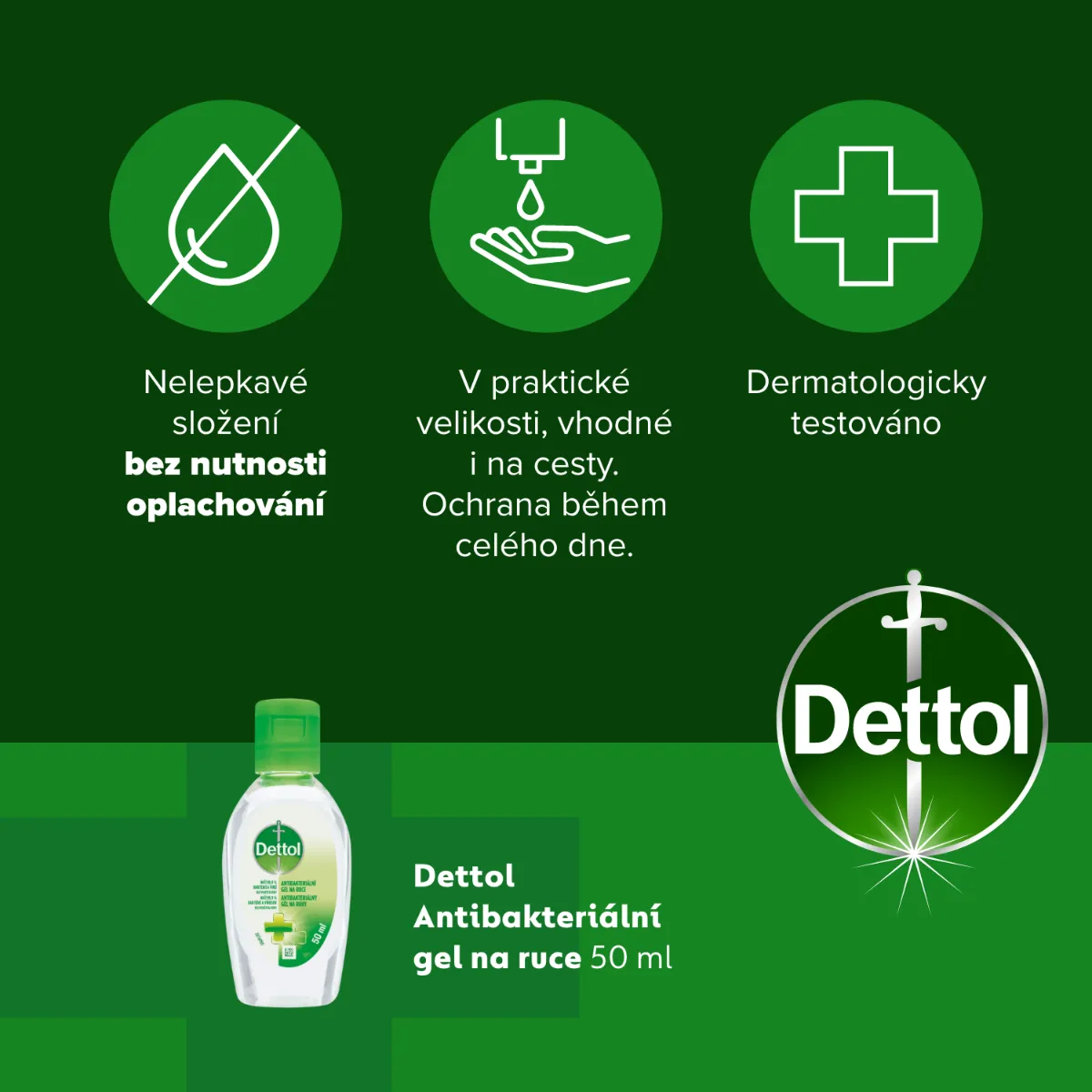 Dettol Antibakteriální gel na ruce 50 ml