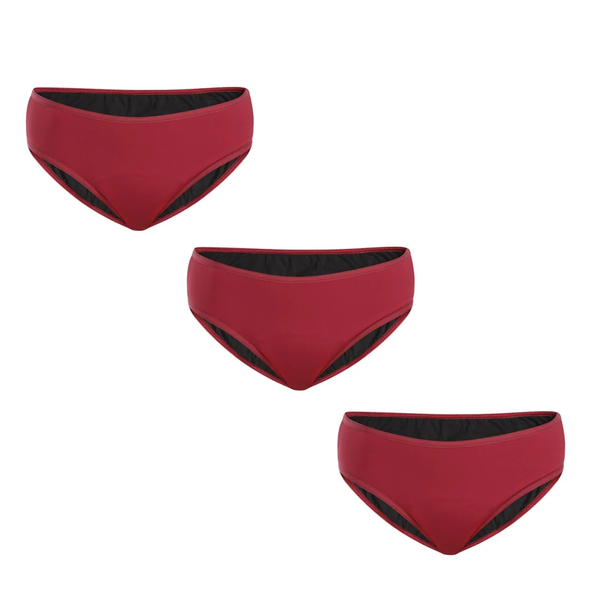 Meracus 3PACK Menstruační kalhotky Timeless Burgundy Plus (MEMS106) XS 