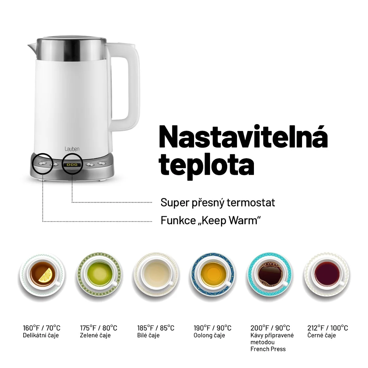 Lauben Electric Kettle EK17WS rychlovarná konvice