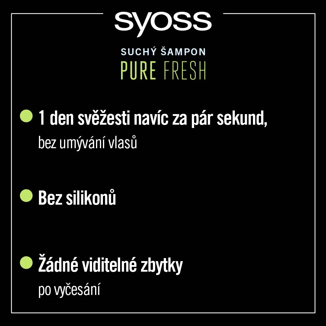 Syoss Pure Fresh suchý šampon 200 ml